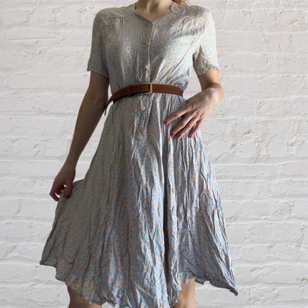 EASTEX 1970’s Stunning vintage floral summer midi dress 12/14 - Picture 4 of 11